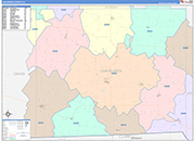 Van Buren County Wall Map Color Cast Style